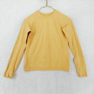 Athleta Yellow/Cream Roundneck Long Sleeve Athletic Top P1110